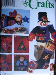 9788 Simplicity  XMAS FELT ORNAMENT, ANGEL, STOCKING, 22'' SNOWMAN PATTERN uncut