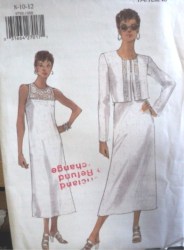 9793 VOGUE EZ CHANELLE INSET JACKET, LONG SLEEVELESS DRESS PATTERN 8-18 2 SZS CHOICE
