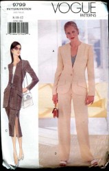9799 EZ VOGUE LINED JACKET LENGTHS,SKIRT,PANTS PATTERN 8-18 2 Sizes Choice