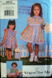 9802 VOGUE GIRLS EMPIRE DIRNDL DRESS, ROMPER EZ PATTERN 1-4