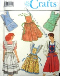 9807 RUFFLED OR NOT BIB TIED COBBLER APRONS LENGTHS PATTERN 6-18