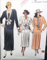 9809 VOGUE LONG NAUTICAL DROP WAIST INSET DRESS PATTERN 8-18