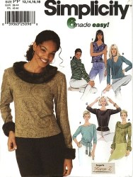 9815 STRETCH KNIT TOPS SLEEVES OR NOT PATTERN 4-10,12-18
