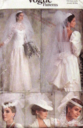 9822 VOGUE BRIDE VEILS, HEADPIECE, BOW, BLUSHER PATTERN UNCUT