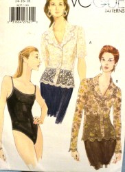 9837 EZ VOGUE SS-LS LACY BLOUSE,STRETCH BODYSUIT PATTERN 14-18