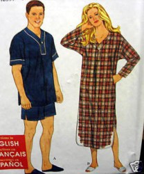 9843 EZ NIGHTSHIRT & PAJAMAS UNISEX PATTERN XS-XL