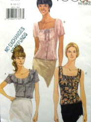 9753 VOGUE CUTE BUTTON BLOUSES SLVS OR NOT EZ PATTERN 8-12