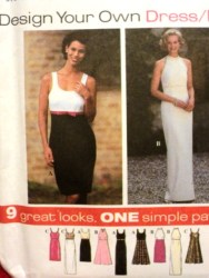 9865 Simplicity 9 SLEEVELESS EMPIRE STRT / FLARE DRESS LENGTHS PATTERN 4-8 or 10-14 choice  UNCUT