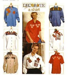 9867 SIMPLICITY DECORATE YOUR SHORT- LONG SLEEVE SHIRT PATTERN 12-16, 18-22 choice uncut