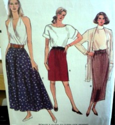 9882 EZ VOGUE STRT-FLARE SKIRT 3 LENGTHS PATTERN 8-12,14-18