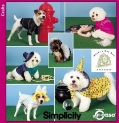 9884 DOG COATS, HAT, COSTUME, CAPE PATTERN SM-MED