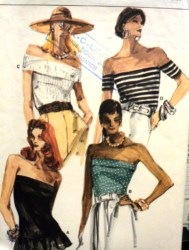 9892 SASSY STRAPLESS STRETCH KNIT TOP SLVS OR NOT PATTERN 6-10