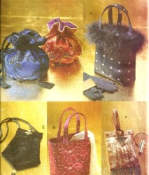 9893 VOGUE 6 EVENING BAGS, BEADS, TASSEL, STRAPS PATTERN