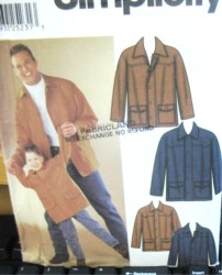 9893 SIMPLICITY BOYS, MEN'S LINED YOKE ZIPPY JACKET PATTERN S-L,SM-XL UNCUT