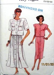 9901 VOGUE BOXY SS TOP,  LONG STRAIGHT - DIRNDL SKIRT PATTERN 8-18 2 SIZES choice