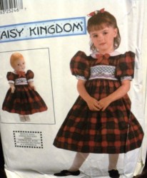 9917 DK GIRLS SS TIED RUFFLE DRESS,18'' DOLL PATTERN 3-6