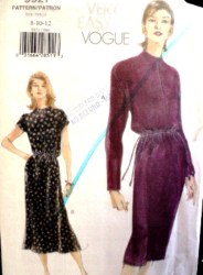 9921 EZ VOGUE PULLOVER BLOUSON CAP-LS DRESS LENGTHS PATTERN 8-12