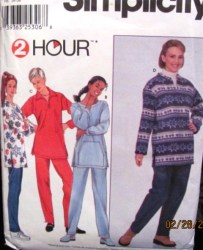9933 SIMPLICITY COZY LONG SLEEVE TOP, PANTS 2 HR PATTERN 6-10 OR 12-16 CHOICE