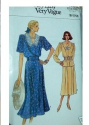 9936 VOGUE LOOSE TOP,  LONG FLARE SKIRT LENGTHS PATTERN 8-12 ,14-18 CHOICE uncut