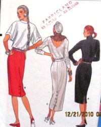 9944 Vogue STRAIGHT SKIRT LENGTHS 1987  PATTERN 6-10,12-16 choice UNCUT