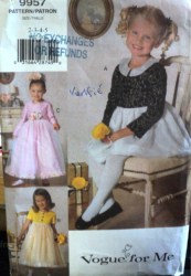 9957 EZ VOGUE GIRL EMPIRE 2 LAYER DIRNDL DRESS LENGTHS PATTERN 2-5 UNCUT