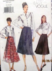 9974 VOGUE EZ A-LINE-FLARE SKIRTS LENGTHS PATTERN 14-18; 20-24 uncut