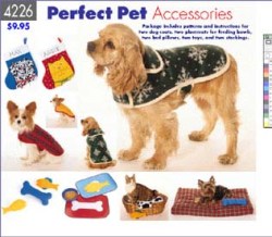 4226  BUTTERICK PET COATS XS-LG; PLACEMATS STOCKINGS BED PATTERN UNCUT