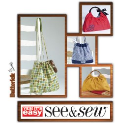 4645 CUTE DRAWSTRING/HANDLED HANDBAGS EZ PATTERN