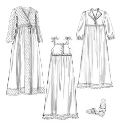 5544 VICTORIA RUFFLE NITEGOWN SLVS OR NOT,ROBE,SLIPPER PATTERN