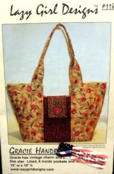 118 HANDLED FOLK ART 6 POCKETS GRACIE HANDBAG PATTERN