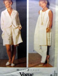 2710 VOGUE BETTY JACKSON LOOSE TUNIC, SHIRT,  DRAWSTRING SHORTS, PANTS PATTERN 6-10 uncut