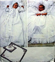 2878 VOGUE CHRISTENING DRESS, BONNET, COAT, BLANKET NEWBORN BABY PATTERN, TRANSFER 