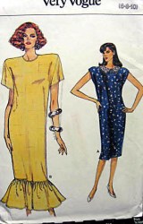9900 EZ VOGUE SHORT SLEEVE DRESS LENGTHS LOWER FLOUNCE OR NOT PATTERN 6-10
