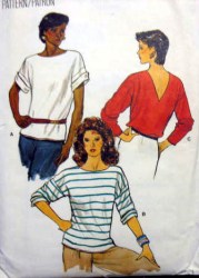 8647 70s VOGUE LOOSE PULLOVER HIP  SHORT - LONG SLEEVE TOPS PATTERN 8-12 UNCUT