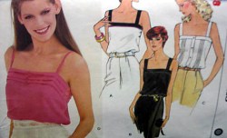 7607 VOGUE STRAPPY HIP PIN TUCK CAMISOLES PATTERN 8, OR  12