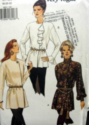 8855 CLASSIC EZ VOGUE ASYMMETRIC LONG SLEEVE TUNIC TOP PATTERN 18-22 UNCUT