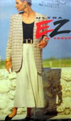 8617 VOGUE EZ LONGER 1 BUTTON JACKET, LONG A- SKIRT PATTERN 12-16