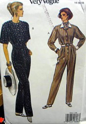 8642 EZ VOGUE LOOSE TAPER SHORT - LONG SLEEVE JUMPSUIT PATTERN 8-12, 14-18 UNCUT