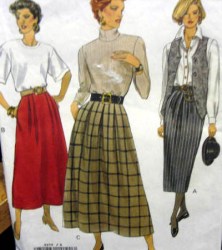 8459 EZ VOGUE LONGER STRAIGHT -A- FLARE SKIRT 92 PATTERN 14-18