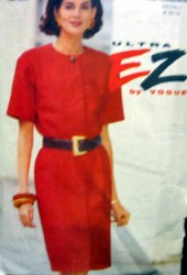 8310 EZ VOGUE 1992 SHORTER SS BLOUSON BUTTON DRESS PATTERN 8-12,14-18