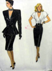 9683 VOGUE EASY  ASYMMETRIC FLARE JACKET, SKIRT, BLOUSE PATTERN 6-16 2 SIZES