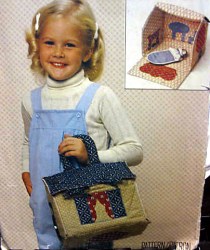 8590 VOGUE FOLDING DOLL HOUSE 8X12, RUG, SLEEP BAG, DOLL PATTERN UNCUT