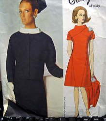 1648 VOGUE GALITZINE ITALY 60S SEAMED SHORT SLEEVE DRESS, SNAPPY JACKET PATTERN 10