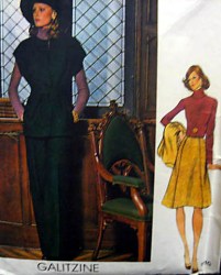 1110 VOGUE GALITZINE TIED TUNIC, FLARE HI-RISE PANTS, A-SKIRT PATTERN 14