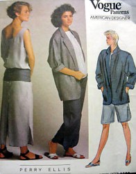 1522 VOGUE PERRY  ELLIS JACKET, LONG TANK DRESS, TOP,S  BOTTOMS PATTERN 12, 10,  8 CHOICE 
