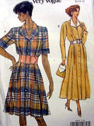 8318 VOGUE VERY EASY SMARTER BLOUSON FLARE SHIRTDRESS LENGTHS PATTERN 12-16 UNCUT