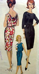 5874 EZ VOGUE 1 PIECE COWL NECK SLIM DRESS SLEEVES OR NOT 2 PATTERNS 16 36"B