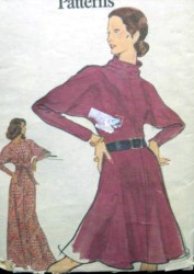 8436 VOGUE 1972 - 73 FLARE BACK MIDRIFF DOLMAN DRESS LENGTHS PATTERN 14 UNCUT