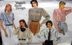 1398 VOGUE LOOSE BACK YOKE SS-LS TUCK SHIRT PATTERN 8 10, 12,14, or 16 choice
