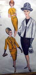 6162 VOGUE 1960s HI FIT JACKET, SHORT SLEEVE. DRESS PATTERN 14 B36''